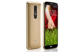 Золотистый смартфон LG G2