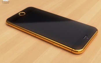 Золотой iPhone 6 с алмазами в виде логотипа Apple
