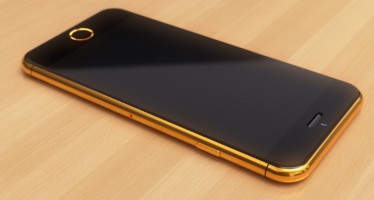 Золотой iPhone 6 с алмазами в виде логотипа Apple
